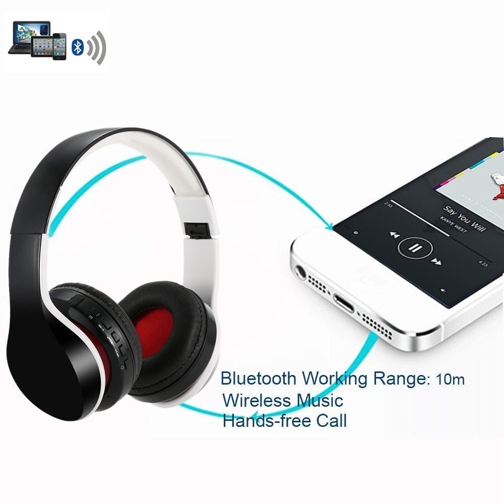 Professional Wireless Bluetooth Headphones - Premium Sports Foldable Design with Microphone