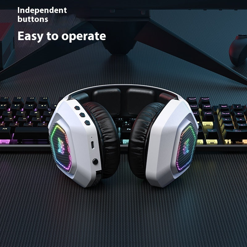 RGB Gaming Headset - Wireless Bluetooth 2.4G with Low Latency & Charging Case