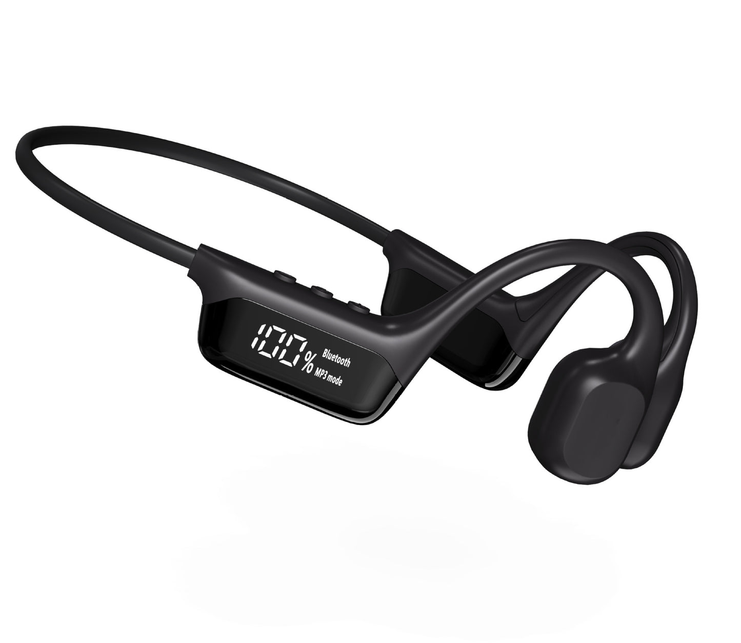 Wireless Bone Conduction Headphones with Digital Display - Waterproof Sports Bluetooth Headset