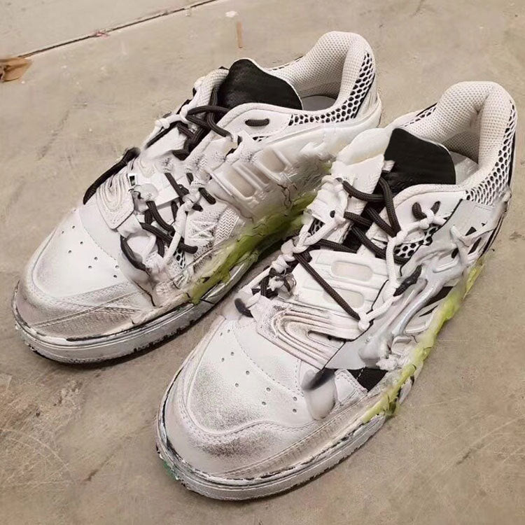 Premium Retro Distressed Men's Casual Shoes - Vintage Style Dirty Look Sneakers
