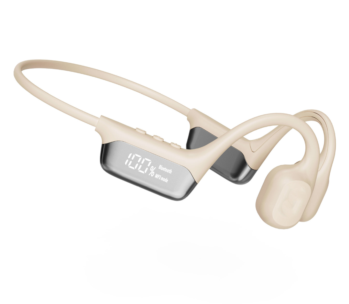 Wireless Bone Conduction Headphones with Digital Display - Waterproof Sports Bluetooth Headset