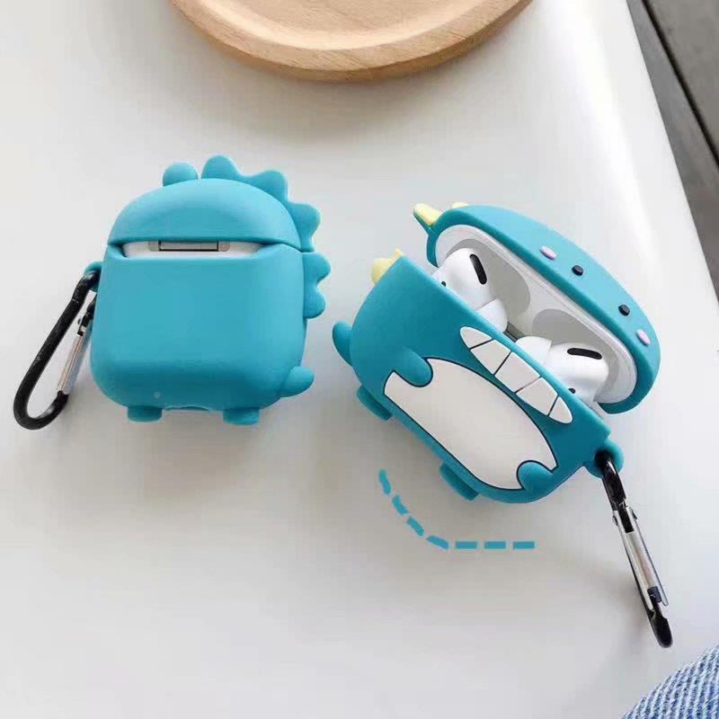 Adorable Cartoon Silicone AirPods Case with Carabiner - Protective Earphone Cover