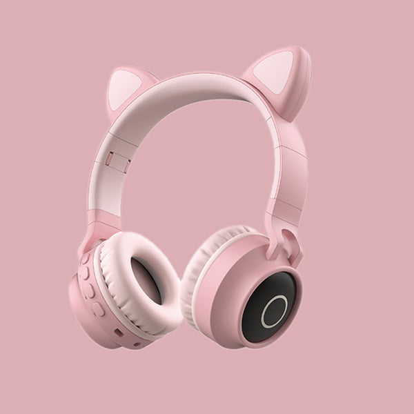 Wireless Cat Ear Headphones with LED Lights - Bluetooth 5.0 Gaming Headset for Kids