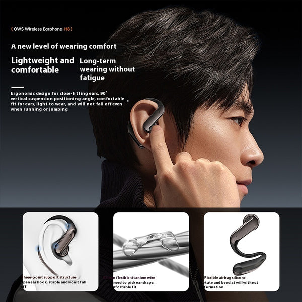 Starry Sky Wireless Bluetooth Earbuds - Open Ear Sports Headphones with 8+ Hour Battery