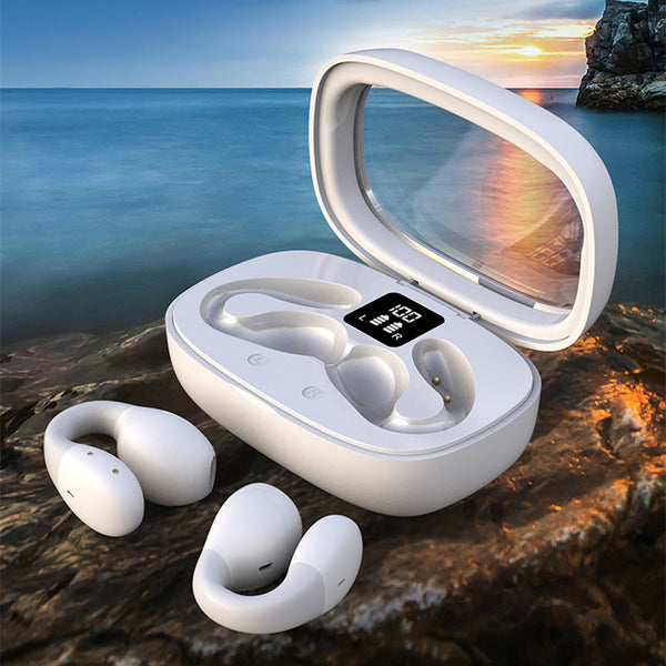 Wireless Bluetooth 5.3 Clip-On Headset - Sports Style with 8+ Hour Battery Life