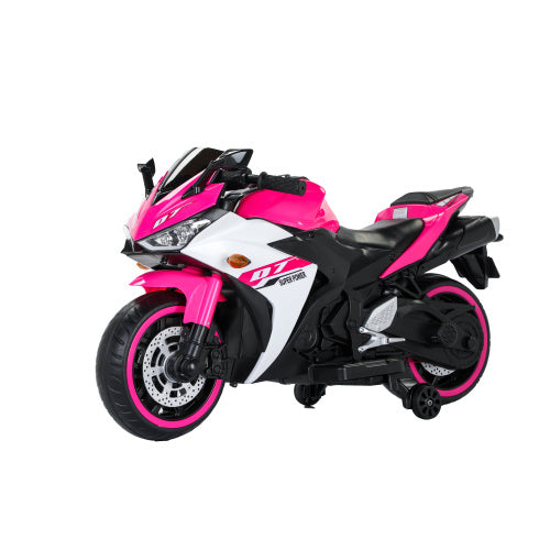 Premium 12V Electric Motorcycle for Kids - Safe Ride-On Toy with Training Wheels & LED Lights