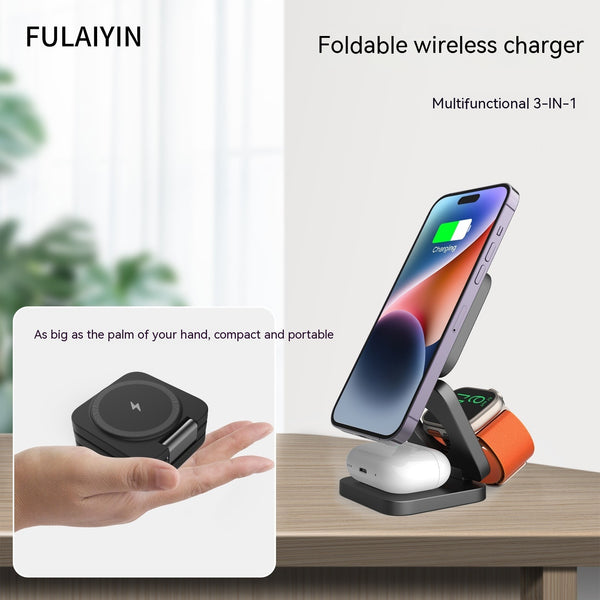 3-in-1 Magnetic Wireless Charging Station - Premium Desktop Charger