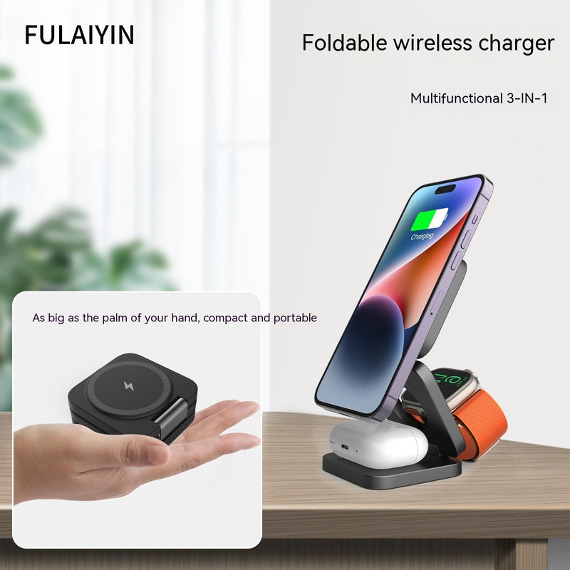 3-in-1 Magnetic Wireless Charging Station - Premium Desktop Charger