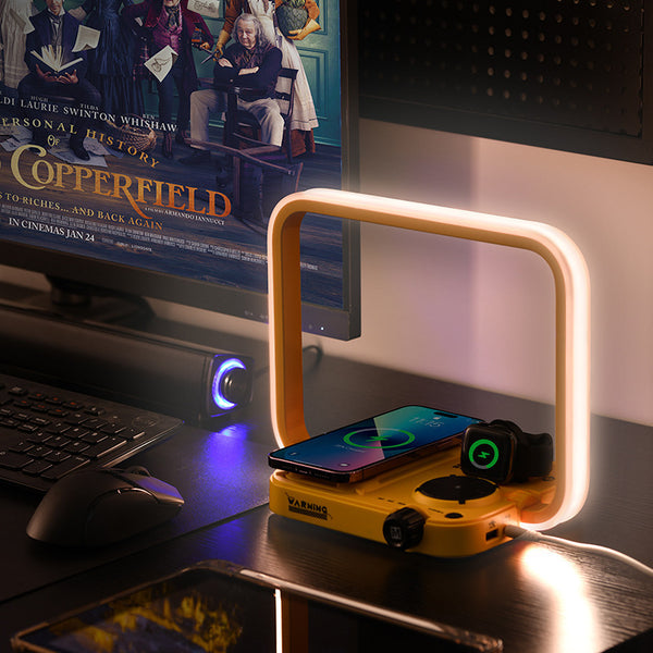 3-in-1 Wireless Charging Station with LED Night Light - Phone, Watch & Headset Charger
