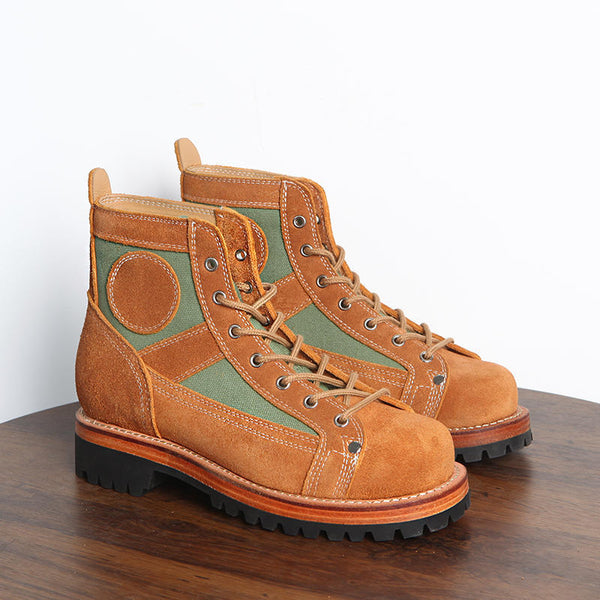 Rugged Canvas High-Top Work Boots - Heavy-Duty Skydiving Style