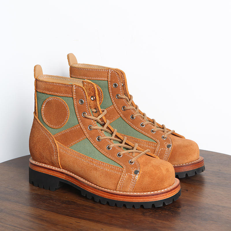 Rugged Canvas High-Top Work Boots - Heavy-Duty Skydiving Style