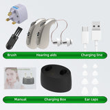 Rechargeable Digital Hearing Aid with Charging Case - Behind-the-Ear Sound Amplifier