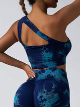 Premium Seamless One-Shoulder Sports Bra & Scrunch Butt Lifting Leggings Set - Complete Gym Outfit