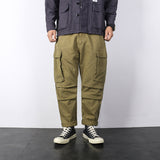 Japanese Military-Inspired Cargo Overalls - Loose Fit Tactical Pants with Oversized Pockets