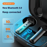 Waterproof Wireless Bluetooth Earbuds with Digital Display - Sports In-Ear Headphones