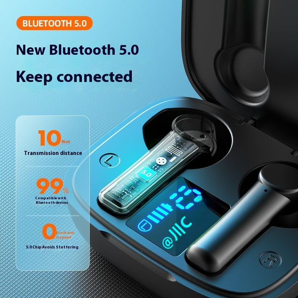 Waterproof Wireless Bluetooth Earbuds with Digital Display - Sports In-Ear Headphones