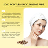 Jaysuing Kojic Acid Turmeric Balancing Water & Oil Cleansing Pad Gently Cleanses The Skin, Exfoliates The Skin, Gently Purifies And Soothes The Skin