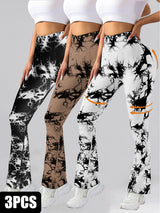 3-Pack Tie Dye Seamless High-Waisted Workout Leggings - Women's Scrunch Butt Lifting Yoga & Athletic Pants