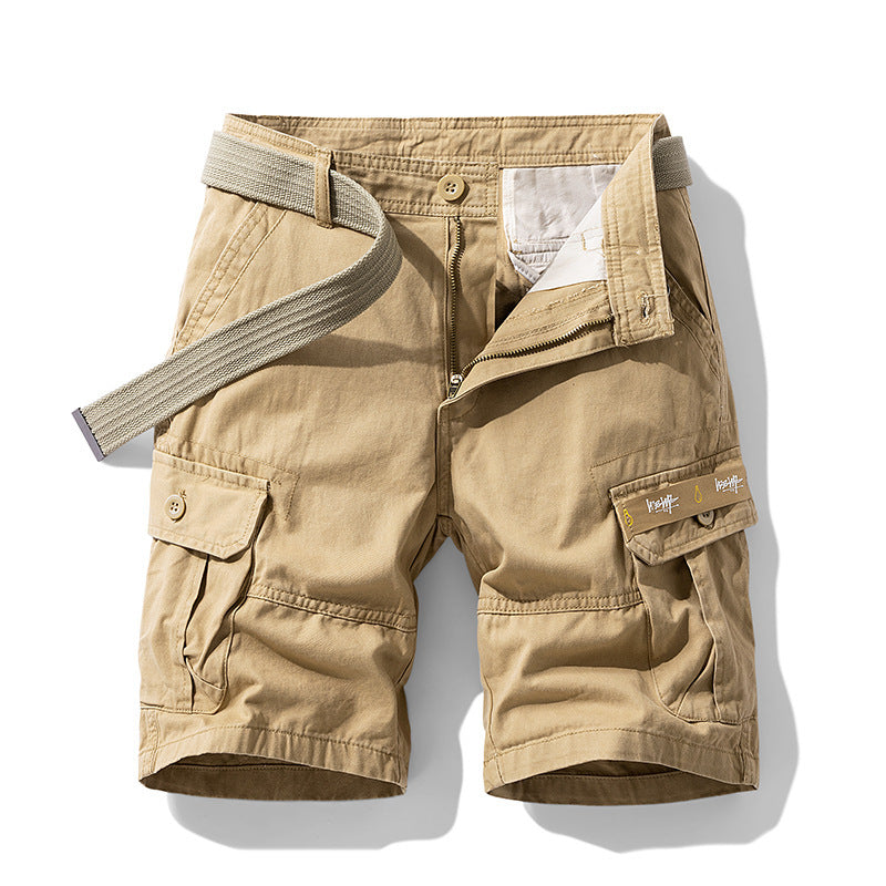 Japanese Style Workwear Cargo Pants - Pure Cotton Summer Shorts with Multiple Pockets