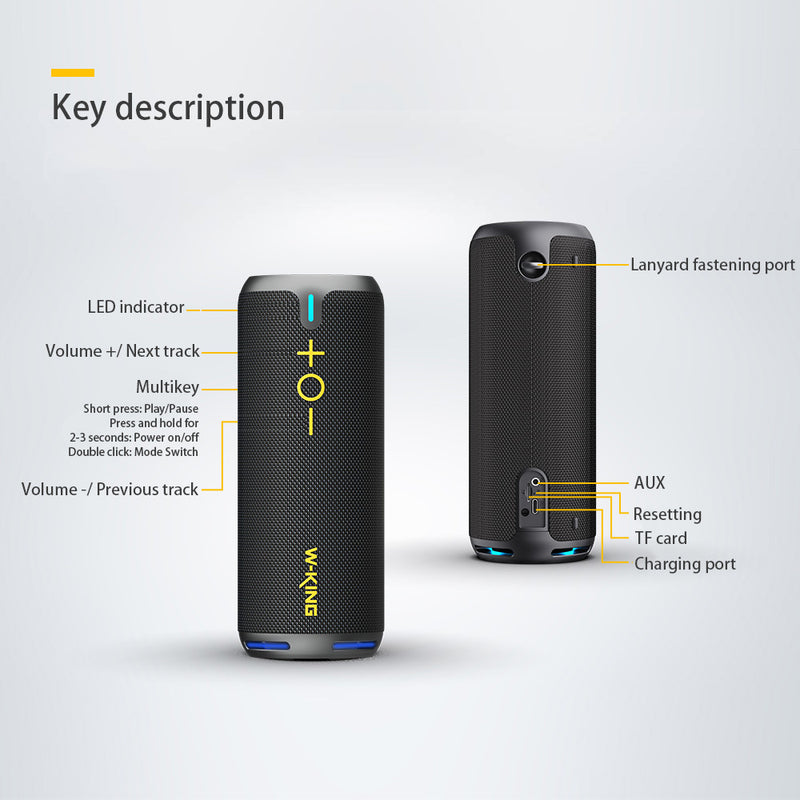Waterproof Bluetooth Speaker - Portable Wireless Audio with Long Battery Life