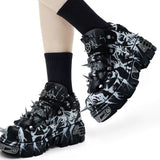 Dark Spikes Platform Shoes - Gothic Punk Rock Pumps with 6cm Heel