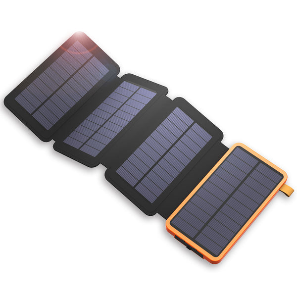Premium Solar Power Bank 10000mAh - Waterproof Outdoor Phone Charger with LED Light