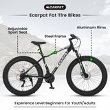 Adventure Mountain Bike S26109 - Black & Green 26-Inch Manual Bicycle