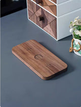 Premium Black Walnut 3-in-1 Wireless Charging Station - Watch, Phone & Headset Charger