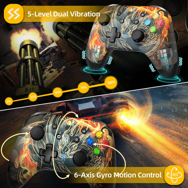 Ultimate Wireless Gaming Controller - Bluetooth 4-Key Programmable Gamepad for Switch/PC/Mobile