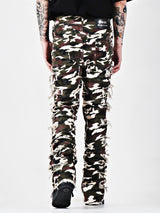 Vintage Distressed Heavy-Duty Flared Denim Jeans