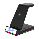 5-in-1 Wireless Charging Station with Digital Clock & Headset Stand