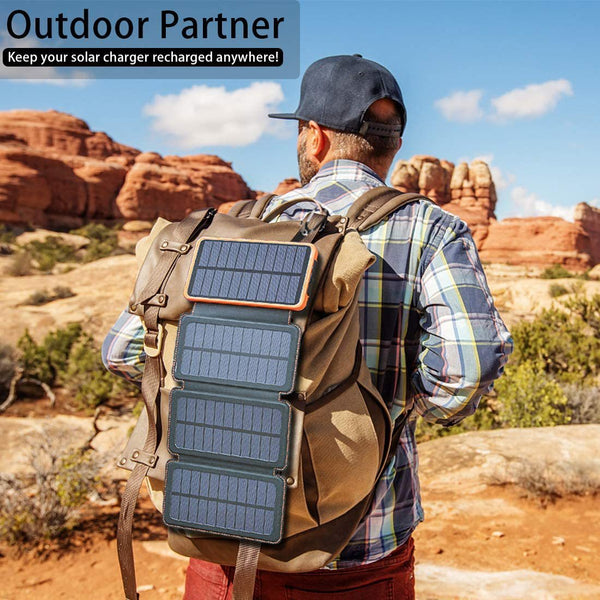 Premium Solar Power Bank 10000mAh - Waterproof Outdoor Phone Charger with LED Light