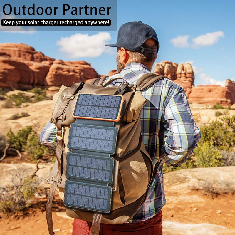 Premium Solar Power Bank 10000mAh - Waterproof Outdoor Phone Charger with LED Light