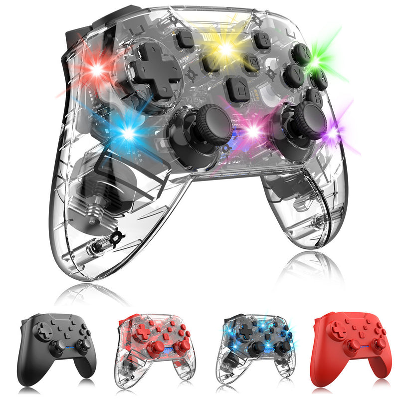 Illuminated Bluetooth Gaming Controller - Wireless Switch Pro Gamepad with Gyroscope & Dual Vibration