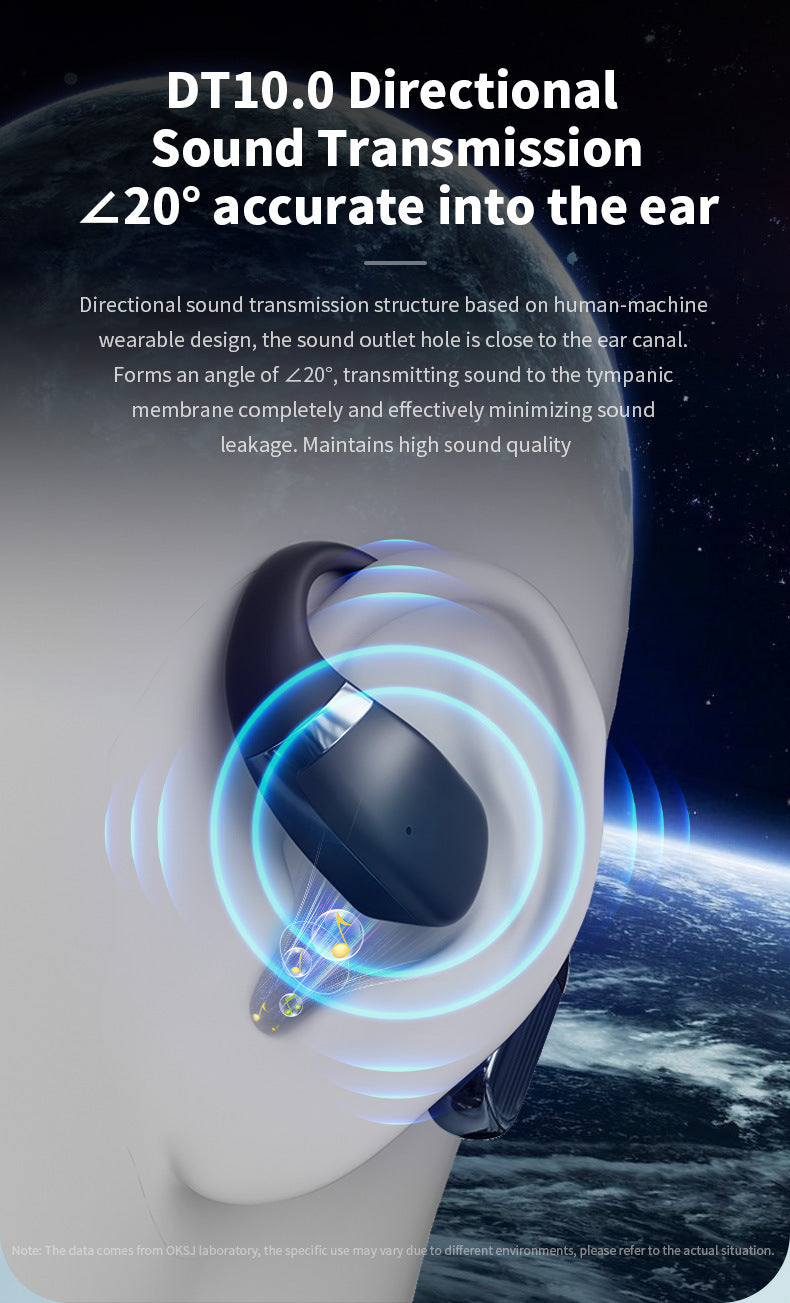 Wireless Bluetooth Sports Headset - Waterproof Ear Hook Design with 8-Hour Battery