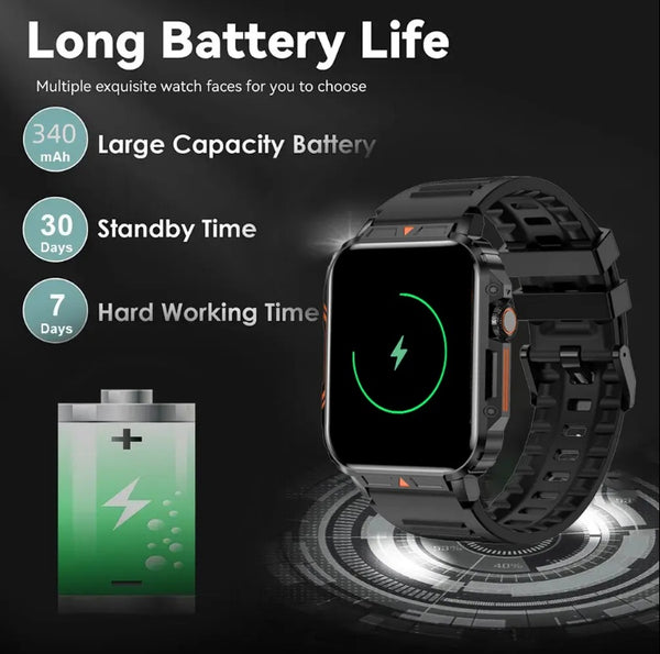 Premium L81 Square Smartwatch - Waterproof Fitness Tracker with Call Function & Extended Battery Life