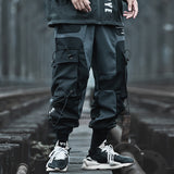 Urban Street Style Cargo Overalls - Men's Functional Harem Pants