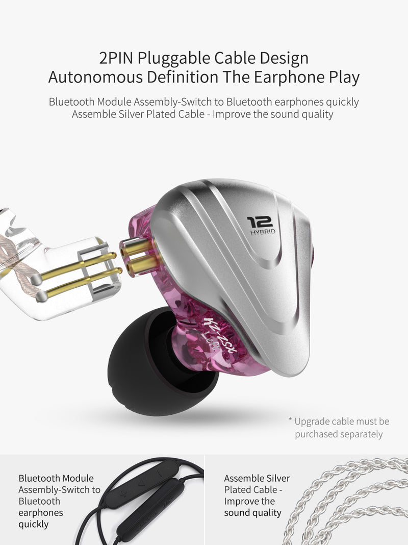 Professional KZ ZSX Terminator Gaming Headset - 12-Unit Hybrid Driver Audio Experience