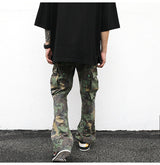 Military-Inspired Splatter Camouflage Cargo Pants