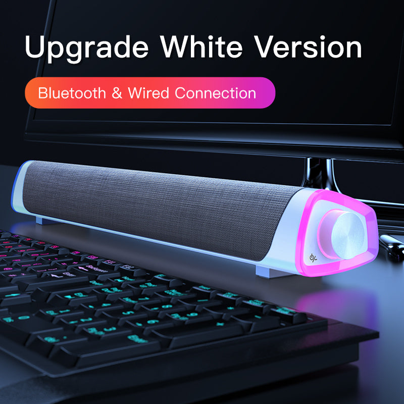 Premium 4D Bluetooth Computer Speaker Bar - Stereo Sound Subwoofer for MacBook & PC