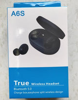 Premium A6S Wireless Bluetooth Earbuds - True Wireless In-Ear Headphones with Charging Case