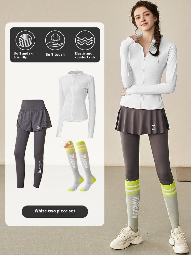 Premium Women's Athletic Yoga Set - Long Sleeve Running & Tennis Suit