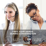 Professional Bluetooth Wireless Headset with Microphone - 13 Hour Battery Life