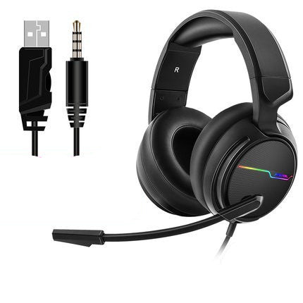 V10+ Gaming Headset with RGB Lighting - USB & 3.5mm Dual Interface Professional Gaming Headphones