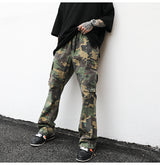 Military-Inspired Splatter Camouflage Cargo Pants
