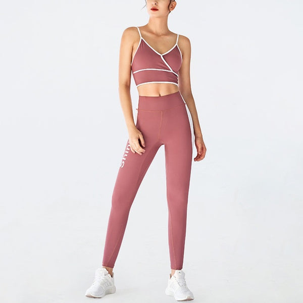 Premium Women's Athletic Two-Piece Gym Set - Pale Blue