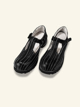 Elegant Vintage Breathable Leather Casual Shoes - Square Toe Summer Footwear