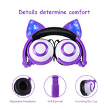 Wireless LED Cat Ear Gaming Headphones - Bluetooth Flashing Light Headset
