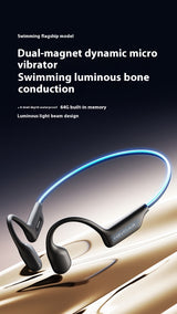 Waterproof Bone Conduction Bluetooth Earphones - Sports Neck Hanging Wireless Headset