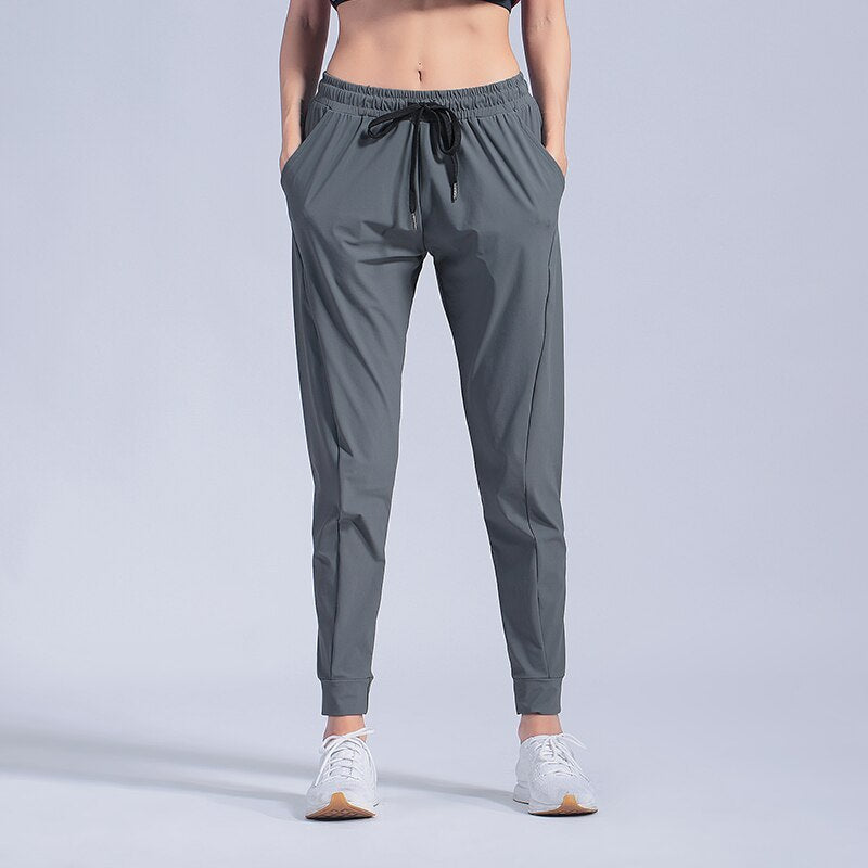 Women's High-Waist Joggers - Loose Fit Athletic Sweatpants with Ankle Ties